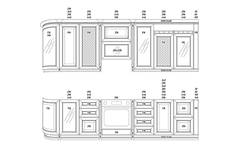 Мебельные фасады для кухни: стандартные размеры